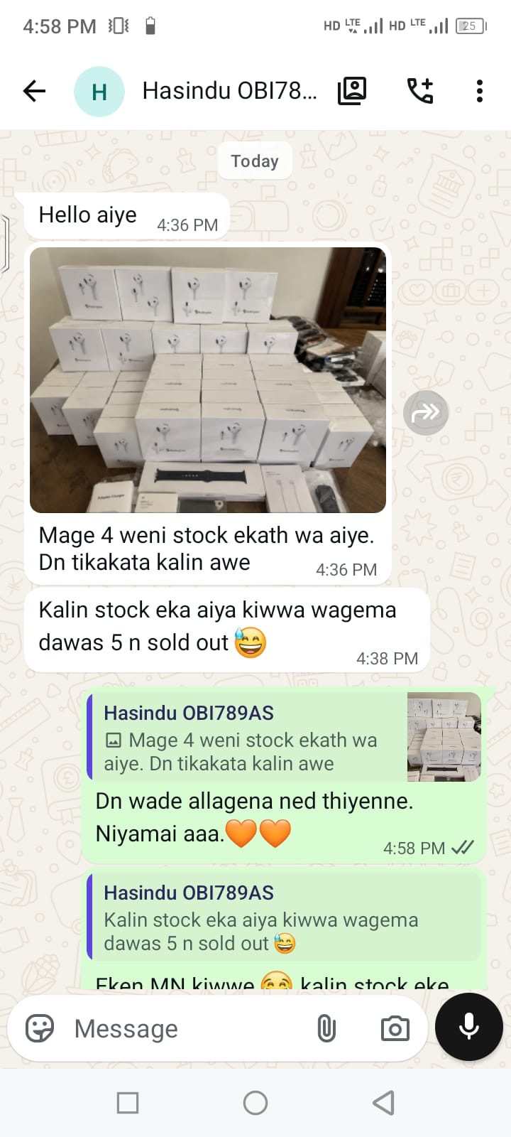 Hasindu's Sales Feedback